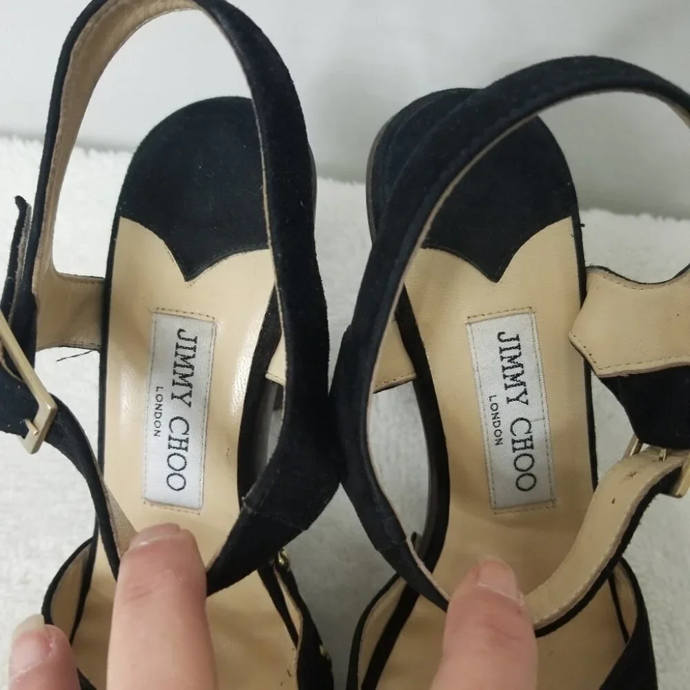 PRICE DROP-Jimmy Choo Black Suede Sling Back sandals